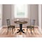 International Concepts 36 in. Solid Wood Round Extension Dining Table with 2 Dining Chairs in Hickory/Washed Coal K45-36RXT-23B-C617-2 - alternate 3